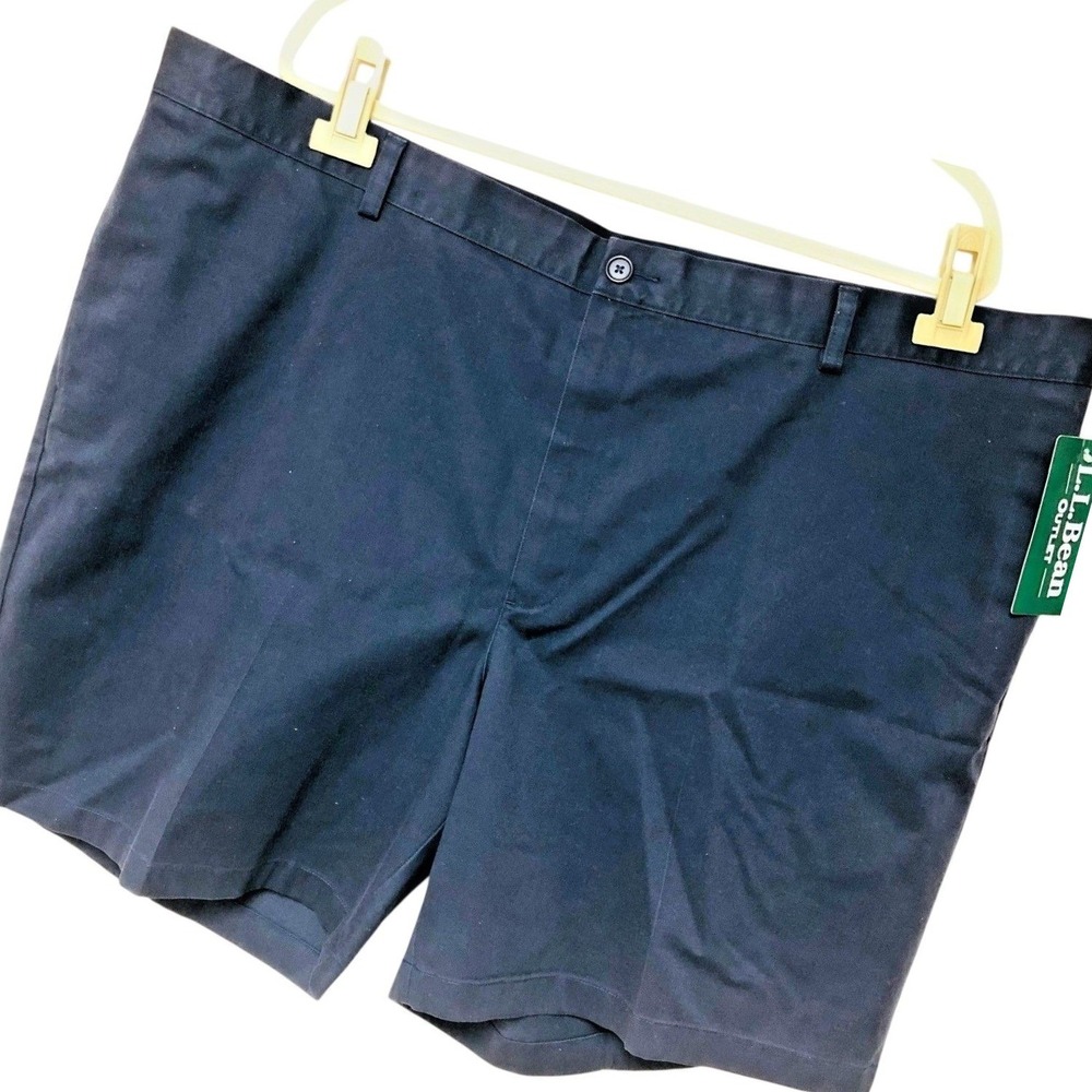 NWT L. L. Bean Chino Shorts Double L Navy Vacation Casual Activewear Men 46x8.25